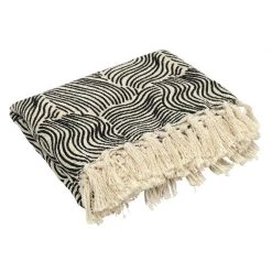 Stoneleigh & Roberson Black Swirl Cotton Slub Throw