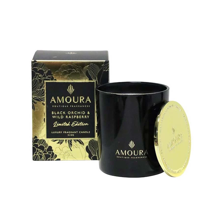 Amoura Luxury Fragrant Candle - Black Orchid & Wild Raspberry Andles