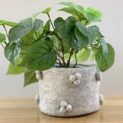 Sheepish Design NZ Wool Bobble Pot - Grey Marle Kiwiana