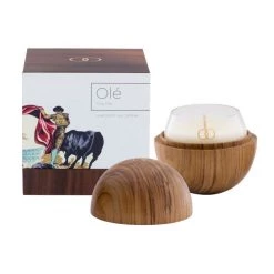 Only Orb Restocked Glass Candle & Handcrafted Teak Holder โ Ole