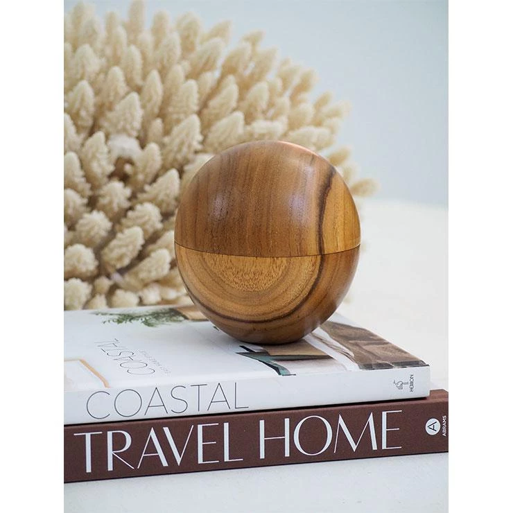 Only Orb Glass Candle & Handcrafted Teak Holder β Otto Restocked
