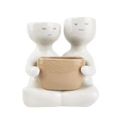 Urban Products Restocked Friends Holding Pot Planter - Beige (20.5cm)
