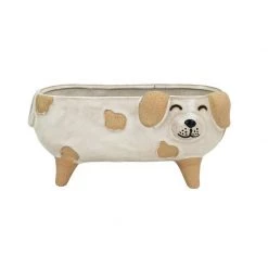 Urban Products VASES & PLANTERS White Dog Planter