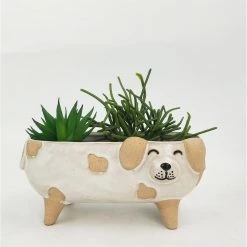 Urban Products VASES & PLANTERS White Dog Planter