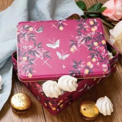 Sara Miller CANISTERS & TINS Orchard Magenta Butterfly Tin