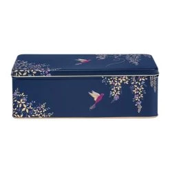 Sara Miller CANISTERS & TINS Hummingbird Navy Tin