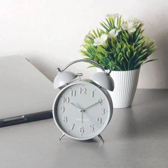Karlsson Iconic Alarm Clock - Grey NEW ARRIVALS
