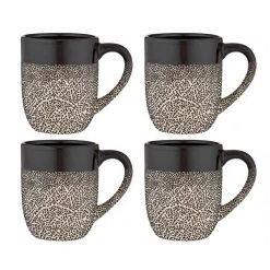 Ladelle Cafe Textured Black Mug Set (4pc) Mugs & Cups