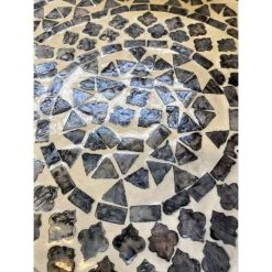 Stoneleigh & Roberson Aline Capiz Shell Footstool / Side Table - Grey NEW ARRIVALS