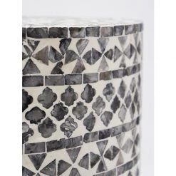 Stoneleigh & Roberson Aline Capiz Shell Footstool / Side Table - Grey NEW ARRIVALS