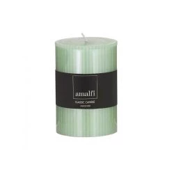 Amalfi NEW ARRIVALS Ribbed Unscented Pillar Candle - Celadon (10cm)