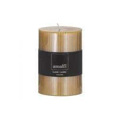 Amalfi NEW ARRIVALS Ribbed Unscented Pillar Candle - Mustard (10cm)