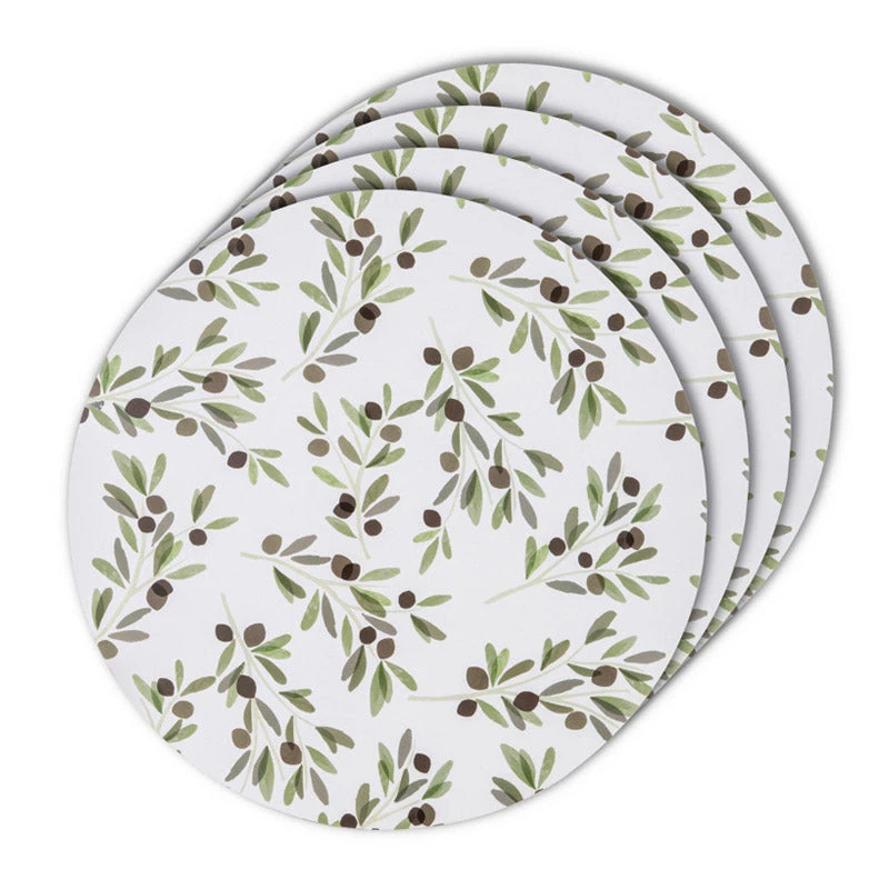 Davis & Waddell NEW ARRIVALS Sicily Olive Round Placemat Set (4pc)