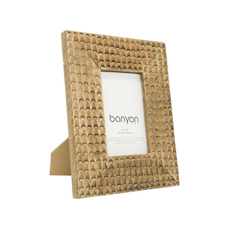 Banyan Home NEW ARRIVALS Tyla Carved Wood Photo Frame β 4x6β