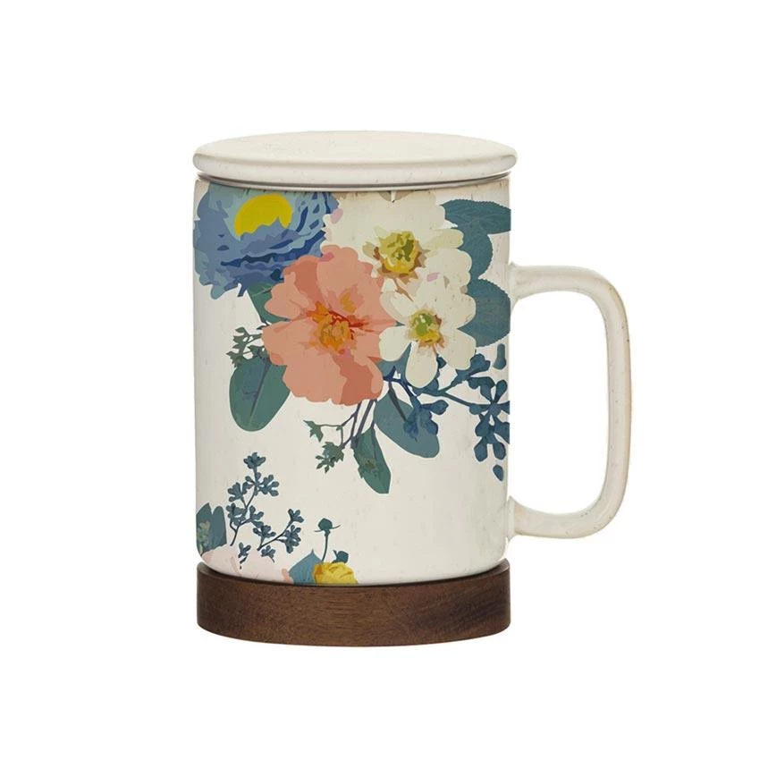 Leaf & Bean NEW ARRIVALS Floralison Tea Mug With Infuser (330ml)