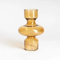 NED Collections NEW ARRIVALS Les Amber Glass Vase (30cm)