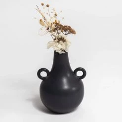 NED Collections Black Sven Vase (21cm)