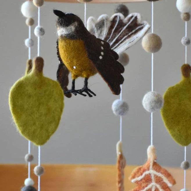 Tik Tak NEW ARRIVALS Handmade NZ Wool Baby Mobile - Fantail