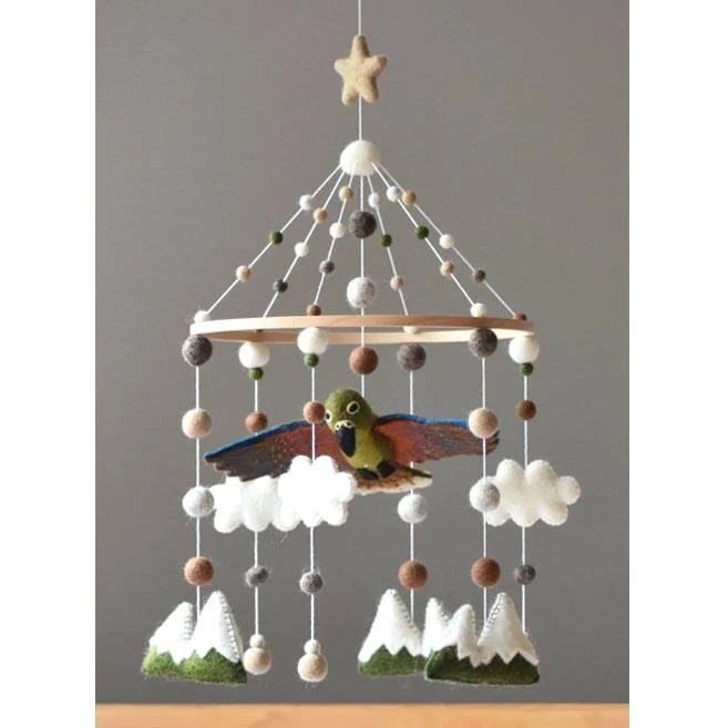 Tik Tak Handmade NZ Wool Baby Mobile - Kea NEW ARRIVALS