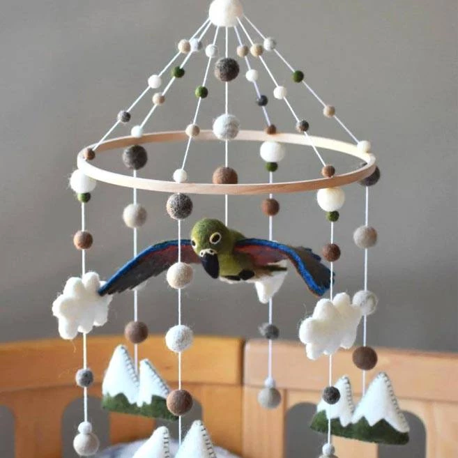 Tik Tak Handmade NZ Wool Baby Mobile - Kea NEW ARRIVALS