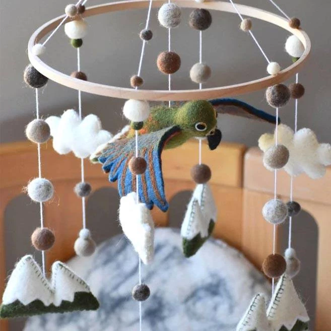 Tik Tak Handmade NZ Wool Baby Mobile - Kea NEW ARRIVALS