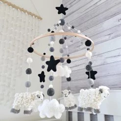 Tik Tak Handmade NZ Wool Baby Mobile - Sheep Dreams
