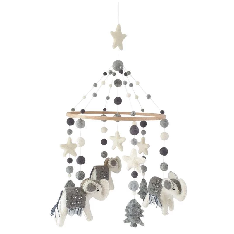 Tik Tak Handmade NZ Wool Baby Mobile - Grey Elephant NEW ARRIVALS