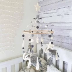 Tik Tak Handmade NZ Wool Baby Mobile - Grey Elephant NEW ARRIVALS