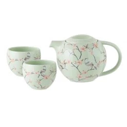 Leaf & Bean Oriental Teapot & Cup Set (3pc)