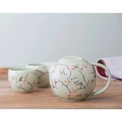 Leaf & Bean Oriental Teapot & Cup Set (3pc)