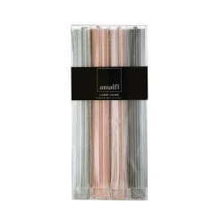 Amalfi NEW ARRIVALS Ribbed Unscented Dinner Candle Set - Soft Multi (25cm)