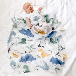 Di Lusso Living Dino Dinosaur Muslin Swaddle NEW ARRIVALS