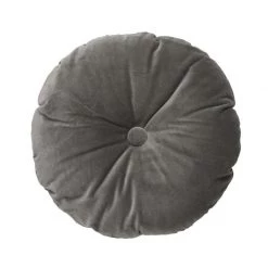 Jason Country Style Charcoal Velvet Round Cushion (35cm)
