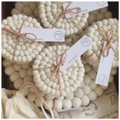 Sheepish Design Kiwiana NZ Wool Coasters – Natural