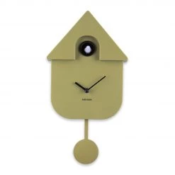 Karlsson Restocked Modern Cuckoo Wall Clock - Olive Green