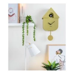 Karlsson Restocked Modern Cuckoo Wall Clock - Olive Green