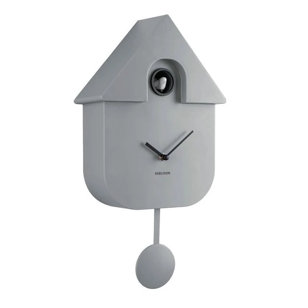Karlsson Modern Cuckoo Wall Clock - Grey Restocked