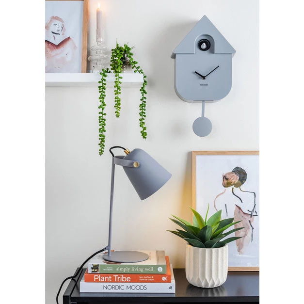 Karlsson Modern Cuckoo Wall Clock - Grey Restocked