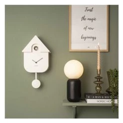 Karlsson Modern Cuckoo Wall Clock - White Restocked