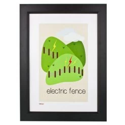 Pint Size Electric Fence Print (A3) Kids Wall Prints