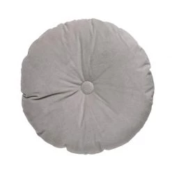 Jason Grey Velvet Round Cushion (35cm)