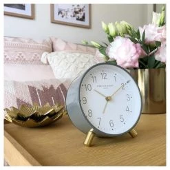 One Six Eight Maisie Alarm Clock With Light - Grey