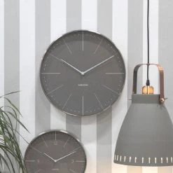 Karlsson Normann Station Clock - Grey (37.5cm) CLOCKS
