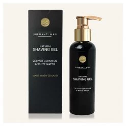 Surmanti Black Man Natural Shaving Gel - Vetiver Geranium & White Water (200ml)