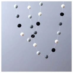 Sheepish Design NZ Wool Ball Garland - Monochrome Kiwiana