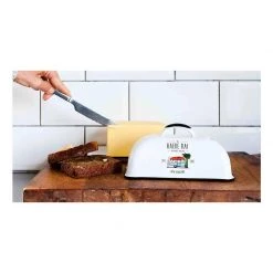 Moana Road Enamel Butter Dish - White Kiwiana