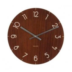Karlsson Valentines Day Glass Dark Wood Clock (17cm)
