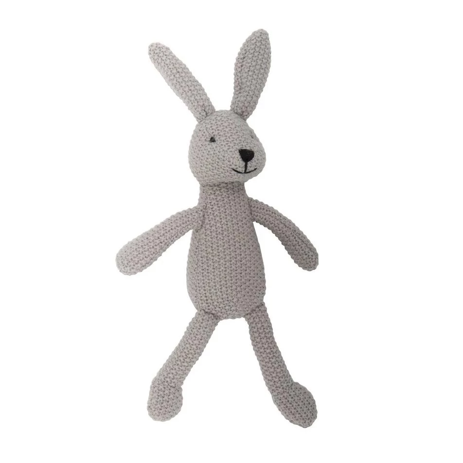 Lily & George GIRLS GIFTS Wild Ones Grey Knitted Bunny