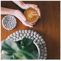 Sheepish Design Kiwiana NZ Wool Pot Stand / Trivet – Grey Marle