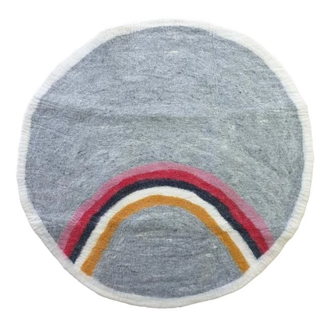 Tik Tak NZ Wool Felt Rug β Rainbow